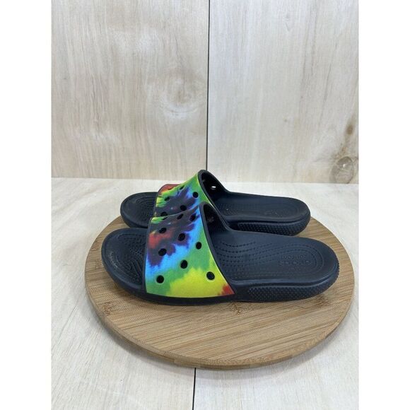 Crocs Classic Tie Dye Multicolor Sandal Slides Unisex Mens 9 Womens 11 - Picture 1 of 8